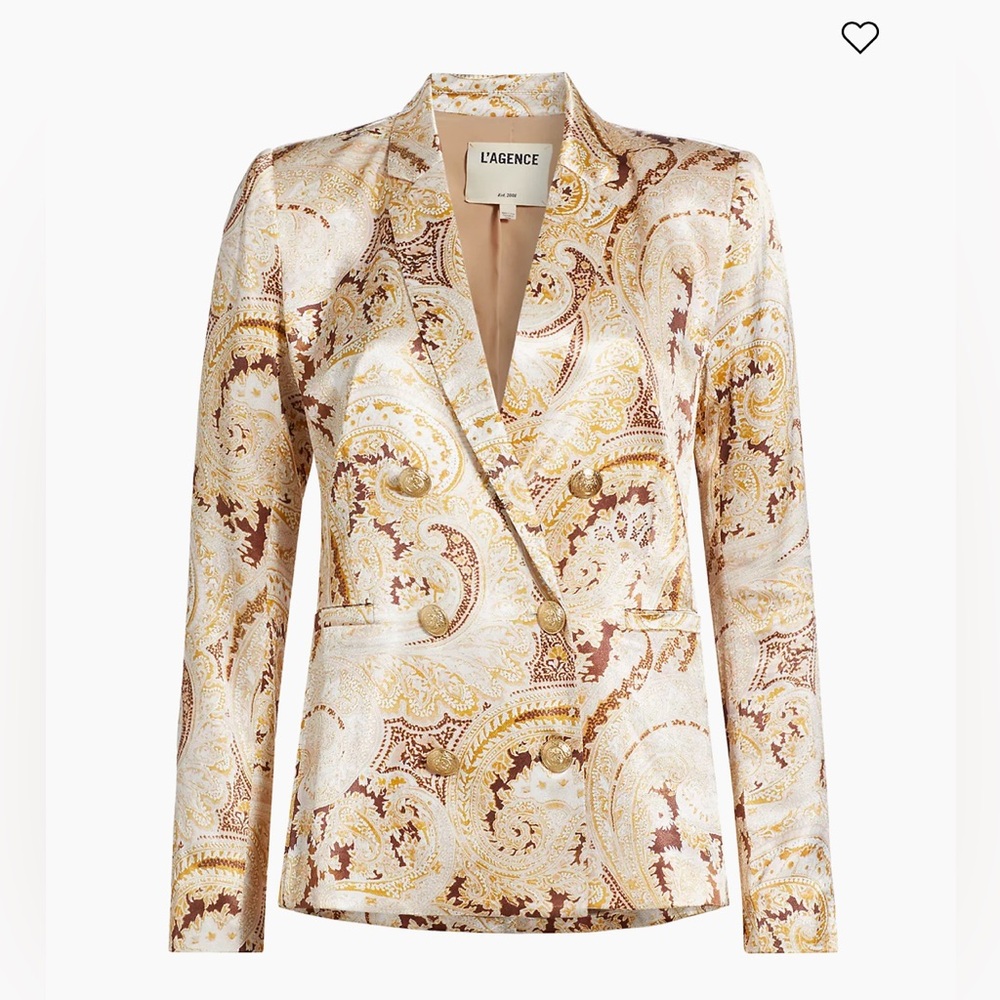 NWT L’Agence Paisley Silk Blazer Size 4